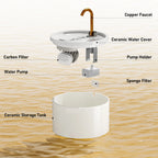 Ceramic Cat Water Fountain — Modern Aesthetic Pet Drinking Fountain
