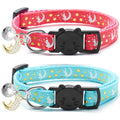 4 PCS Breakaway Cat Collars with Glowing Moon Pendant Adjustable Kitten Collar for Cats Girls Boys Pet Gifts Accessories Leashes Harnesses