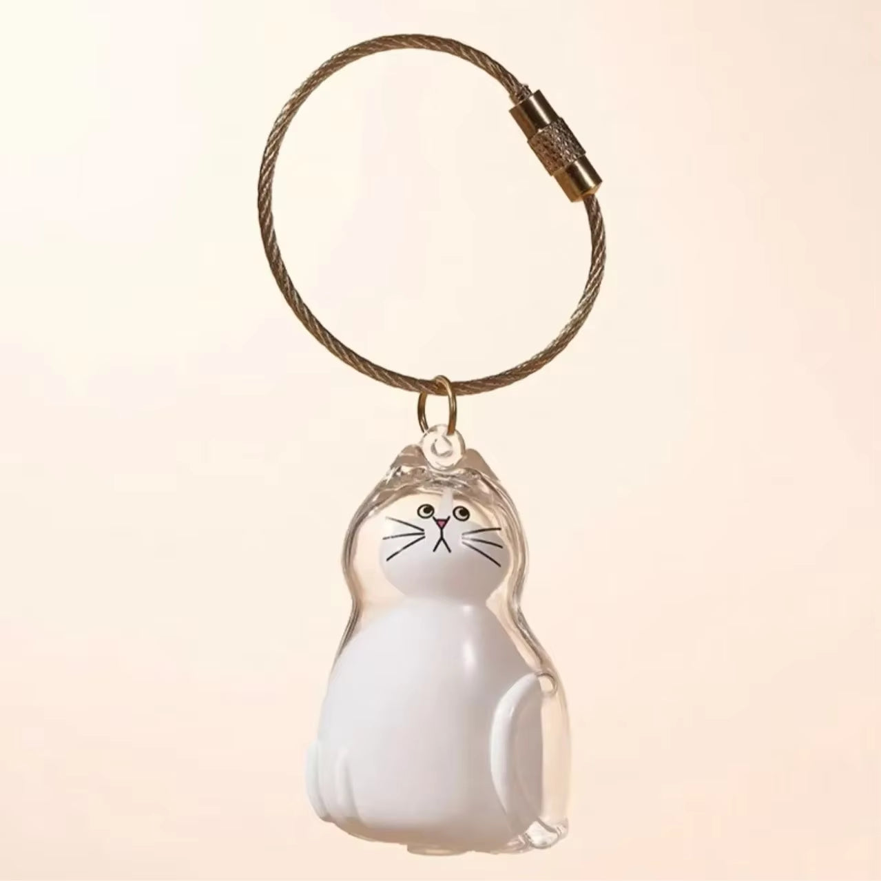 Cat Fur Memorial Pendant Charm — White Cat