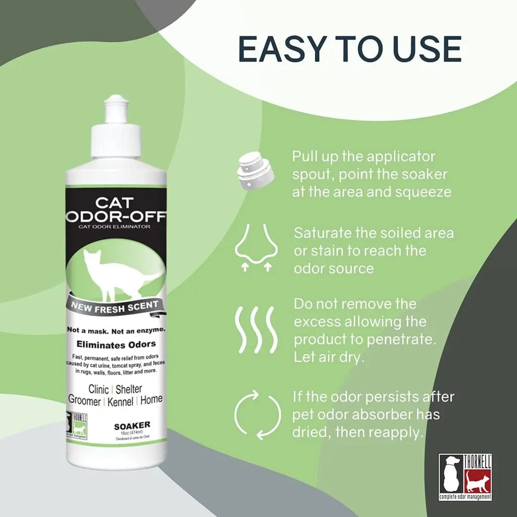 Cat Odor-Off Concentrate Pet Smell Odor Eliminator Bundle – Cat Odor Eliminator Concentrate for Pet Urine, Fresh or Original Scent - Odor Remover