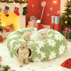 Lesure Cat Tunnel Bed for Indoor Cats - Soft&Cozy Cute Cat Donut Tunnel with Washable Circle Cushion, round Pet Play Tunnel Toy for Kitten/Puppy/Rabbit, Peekaboo Cave Toy, Cool Cat Stuff