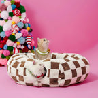 Lesure Cat Tunnel Bed for Indoor Cats - Soft&Cozy Cute Cat Donut Tunnel with Washable Circle Cushion, round Pet Play Tunnel Toy for Kitten/Puppy/Rabbit, Peekaboo Cave Toy, Cool Cat Stuff