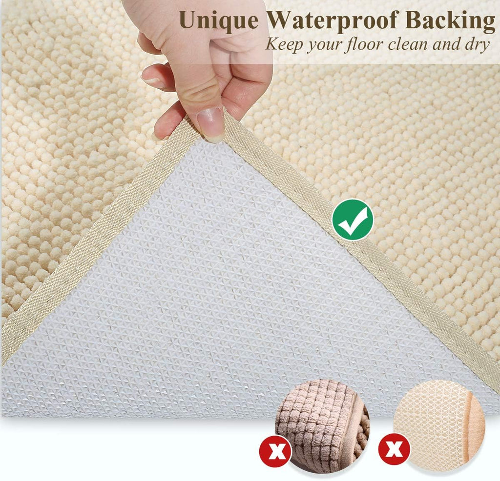 Cat Litter Mat Softgrip Litter Trapping Mat, Muddy Litterbox Rug for Indoor & Floor, Machine Washable Easy Clean Soft Microfiber for Cat, 35"× 25", Beige