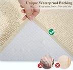 Cat Litter Mat Softgrip Litter Trapping Mat, Muddy Litterbox Rug for Indoor & Floor, Machine Washable Easy Clean Soft Microfiber for Cat, 35"× 25", Beige