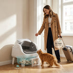Petpivot Autoscooper 12 Lite Open Top Self Cleaning Cat Litter Box, Automatic Litter Box with 7 Pairs of Safety Sensors, Anti-Pinch Protection, Easy Access Step for Senior Cats Summervibes Petlovers