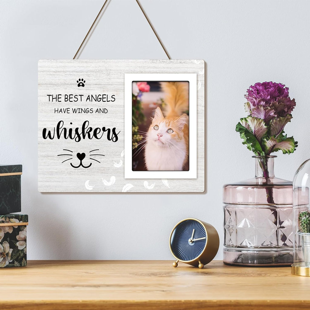 Cat Memorial Gifts for Loss of Cat, Cat Memorial Picture Frame, Cat Loss Sympath