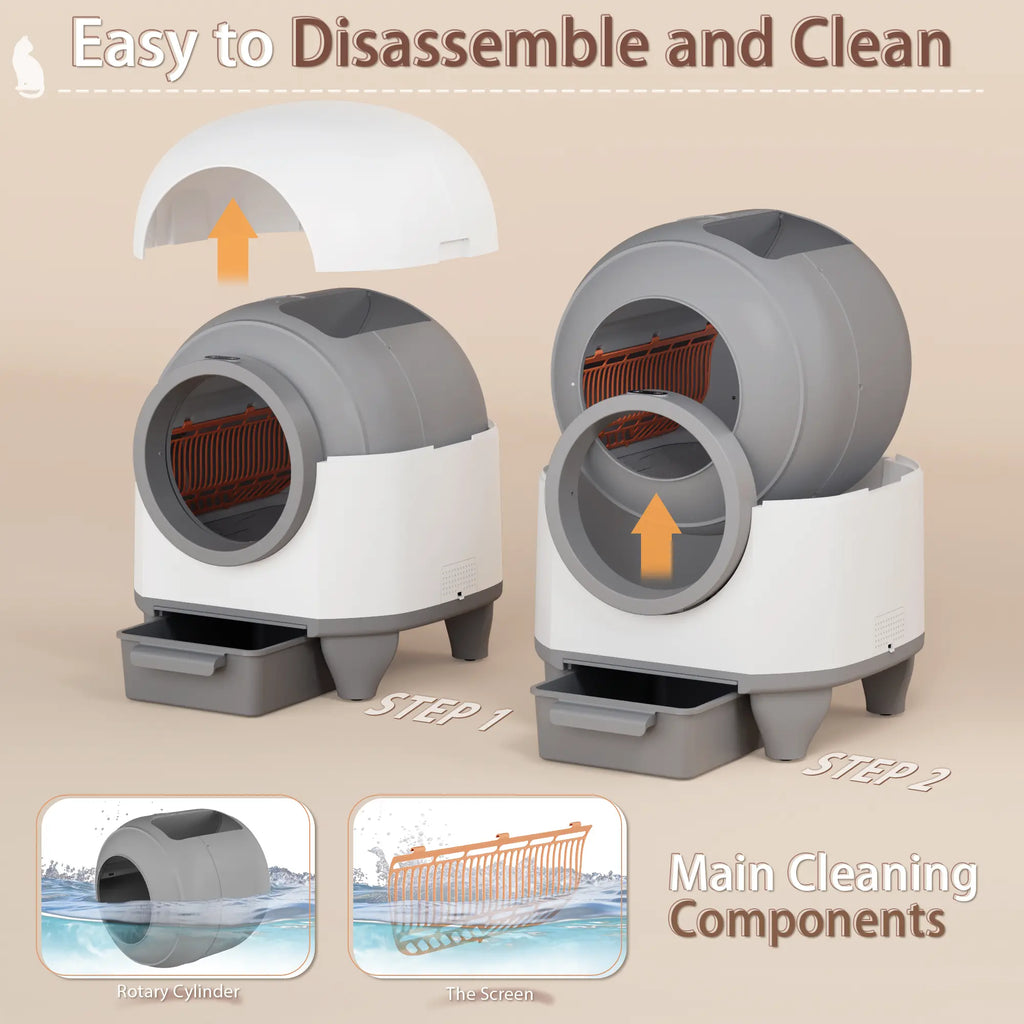 Warcat Smart Low-Noise Auto-Cleaning Litter Box 90L Self Cleaning Cat Litter Box App-Controlled via 2.4G Wifi with Smart Sensors, Safety Protection, Easy Maintenance, Easy Setup & Clean #Tiktokshopstockup#Tiktokshopmothersday#Summervibes#Petlovers