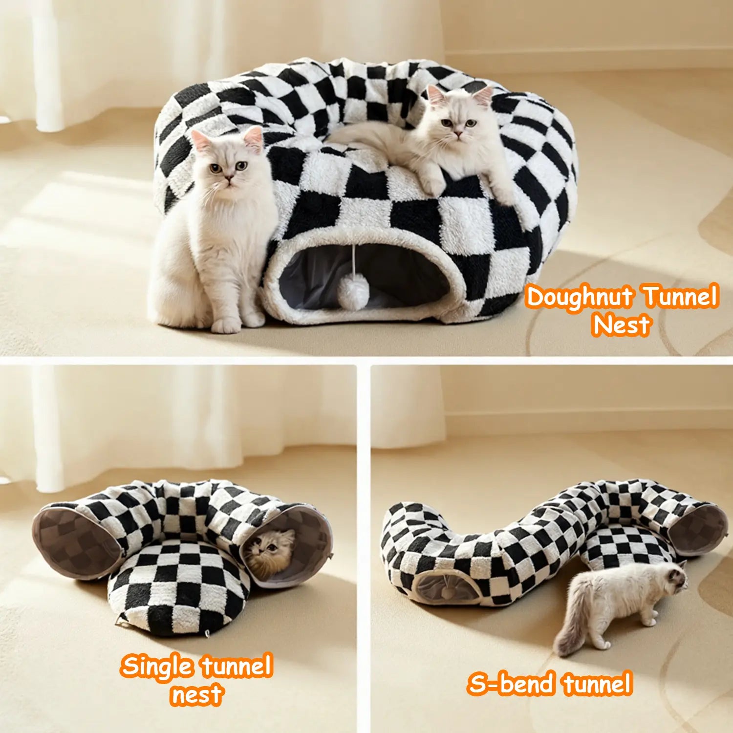 Mizusu Cat Tunnel Bed - 2-in-1 Play & Sleep Hideaway for Cats