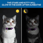 4 PCS Breakaway Cat Collars with Glowing Moon Pendant Adjustable Kitten Collar for Cats Girls Boys Pet Gifts Accessories Leashes Harnesses
