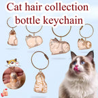 Cat Fur Memorial Pendant Charm — Transparent PET Plastic Keychain for Cat Parents