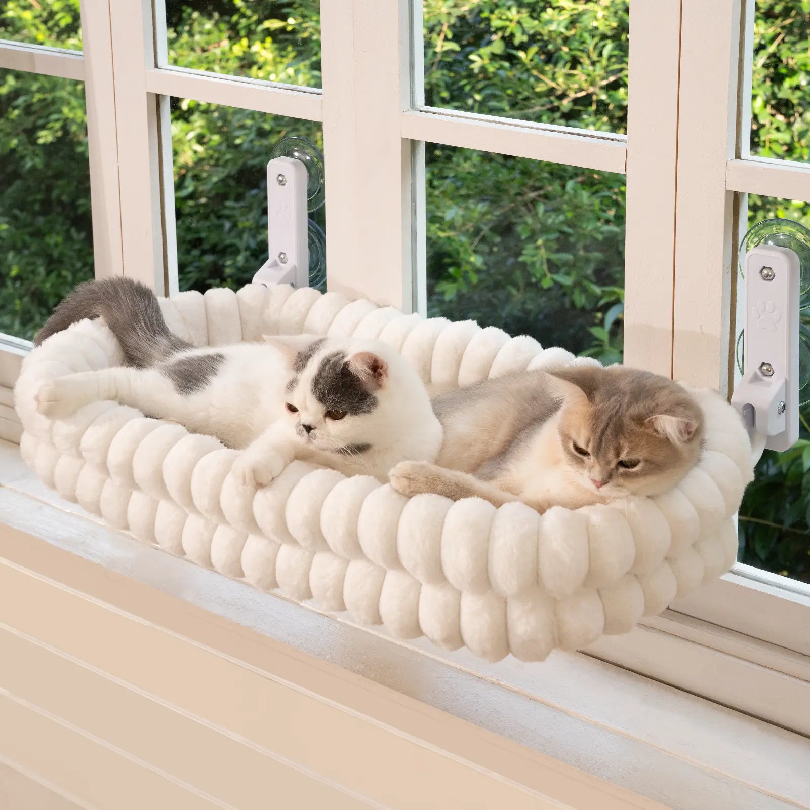 Folding Cat Hammock for Window - Cordless, Machine Washable Bed, Robust Metal Frame, Strong Suction Cups，Cat Window Perch for Cats and Small Dogs Tiktokshopspringglowup