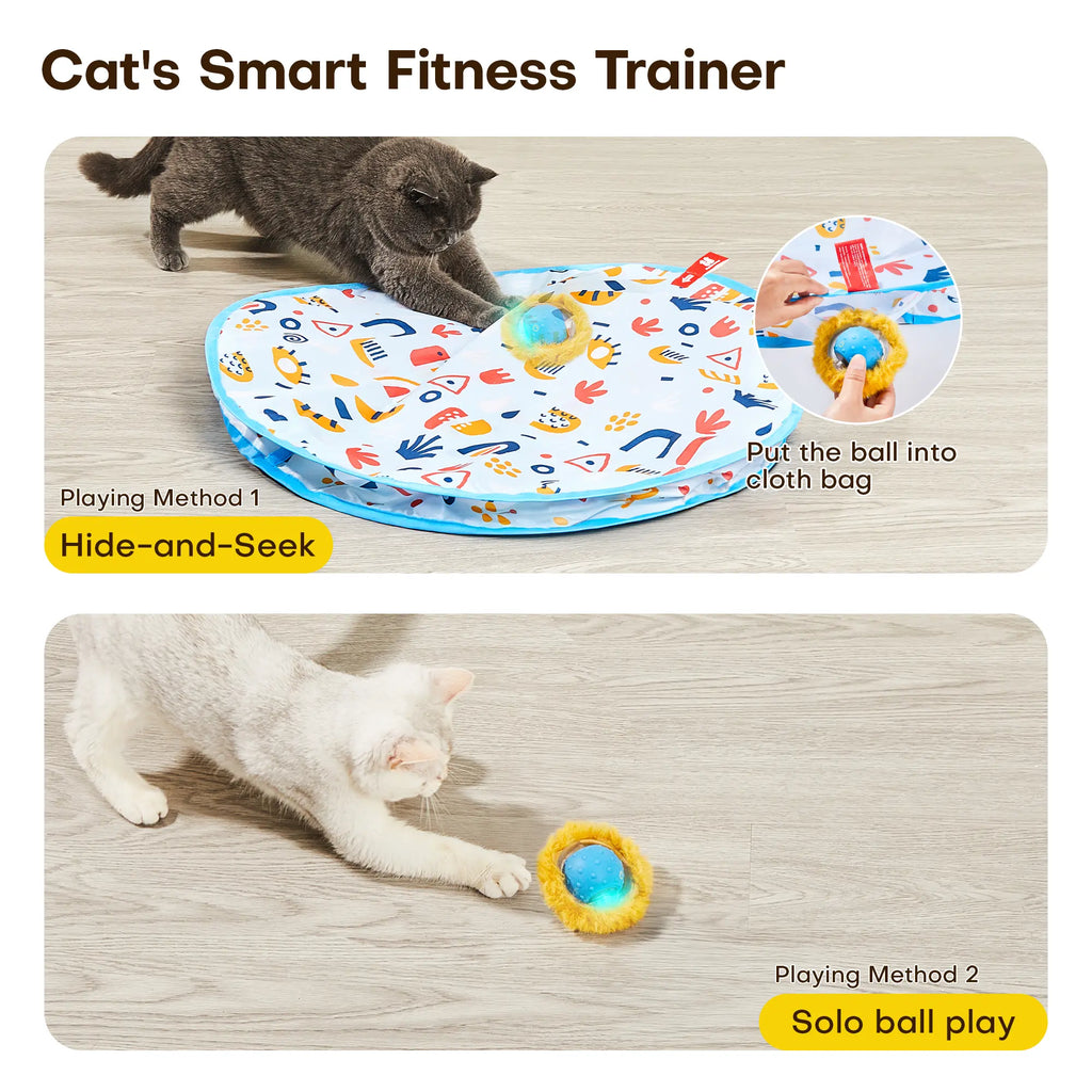 Potaroma Interactive Cat Toys, Fast Rolling Ball in Play Mat, Automatic Motion Activated Moving Ball Hide and Seek Game for Indoor Exercise Kicker #Summervibes #Petlovers