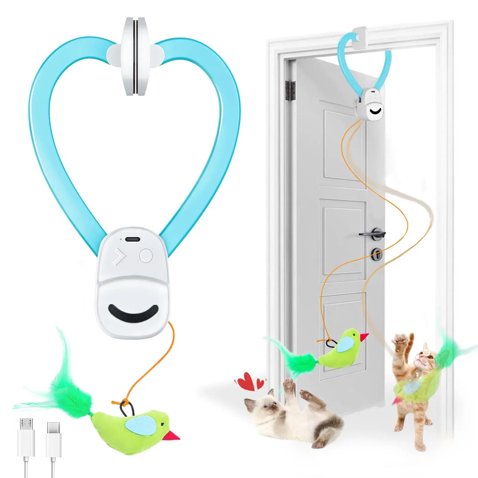 CATPICK Interactive Cat Toy for Indoor Cats - Best Kitten & Adult Cat Enrichment Stimulation Toy with Electric Flying Bird Feather Wand