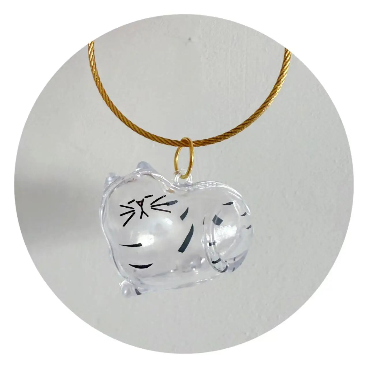 Cat Fur Memorial Pendant Charm — Sleeping Cat