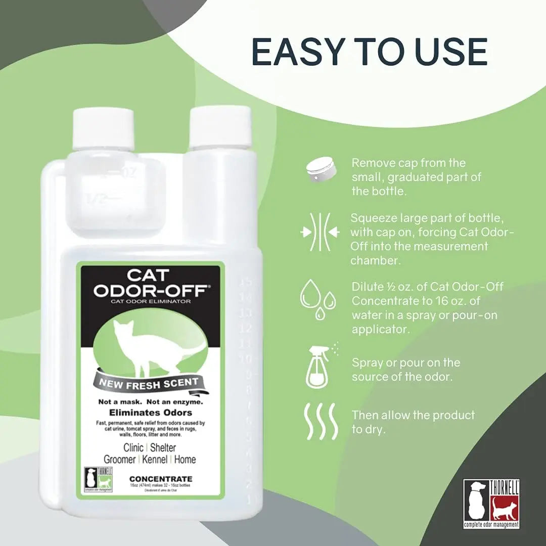 Cat Odor-Off Concentrate Pet Smell Odor Eliminator Bundle – Cat Odor Eliminator Concentrate for Pet Urine, Fresh or Original Scent - Odor Remover