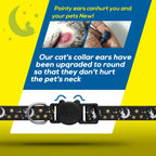 4 PCS Breakaway Cat Collars with Glowing Moon Pendant Adjustable Kitten Collar for Cats Girls Boys Pet Gifts Accessories Leashes Harnesses