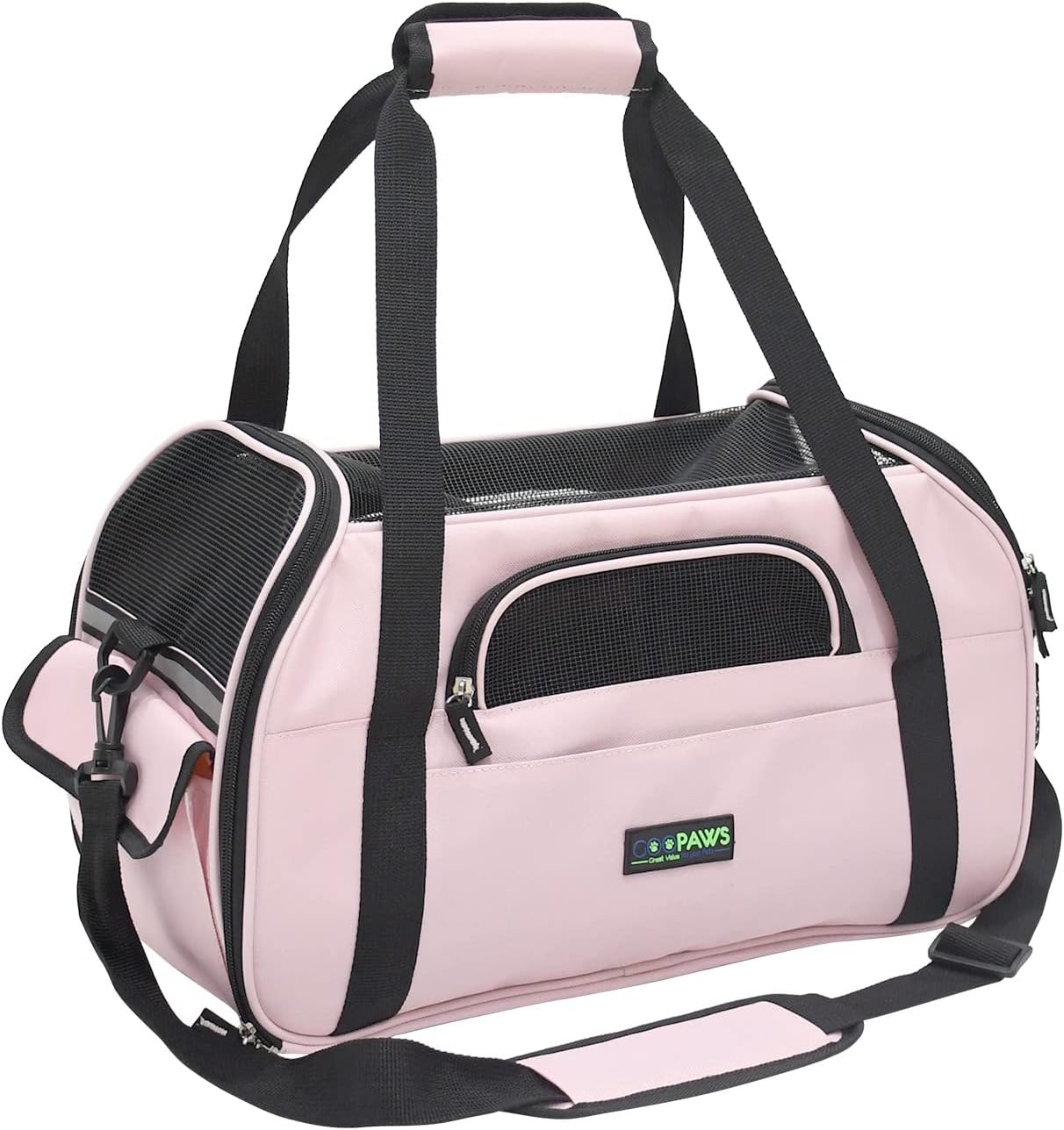 Pink Cat Carrier - Soft-Sided Travel Bag for Cats & Kittens (Up to 15 lbs)