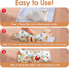 Supetspaw Reusable Cat Grooming Wrap – Washable Self-Adhesive Anti-Scratch Restraint Wrapfor Stress-Free Nail Clipping, Face Cleaning, Medication ， Multifunctional Care& More | Also Great for Makeup or Camera Travel Storage Calming