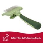 Safari Self-Cleaning Cat Slicker Brush - Easy Push-Button Cleanup