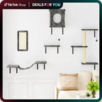 [Dealsforyoudays] 5-Piece Wall Mounted Cat Climbing Set – Soft House, Cat Scratching Board, Cat Tree, Cat Hammock & Cat Juamping Platform,Summervibes