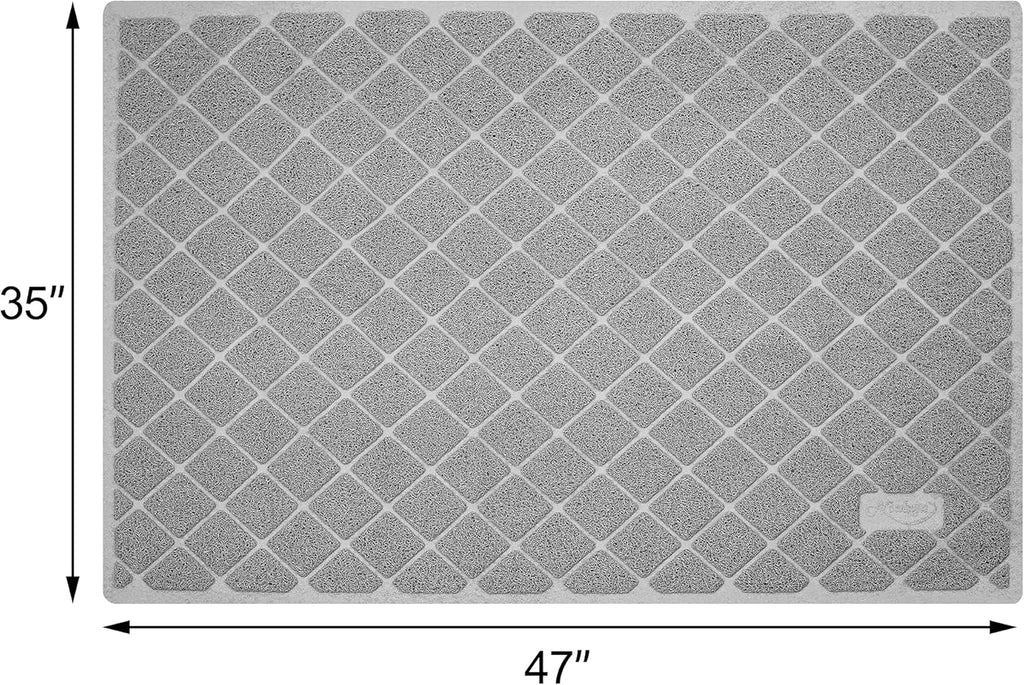 Premium Cat Litter Mat, 47" Long X 35" Wide, Non-Slip and Waterproof Design, Soft on Paws, Easy to Clean