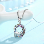 Cat Crystal Necklace – 925 Sterling Silver with Sparkling Stone