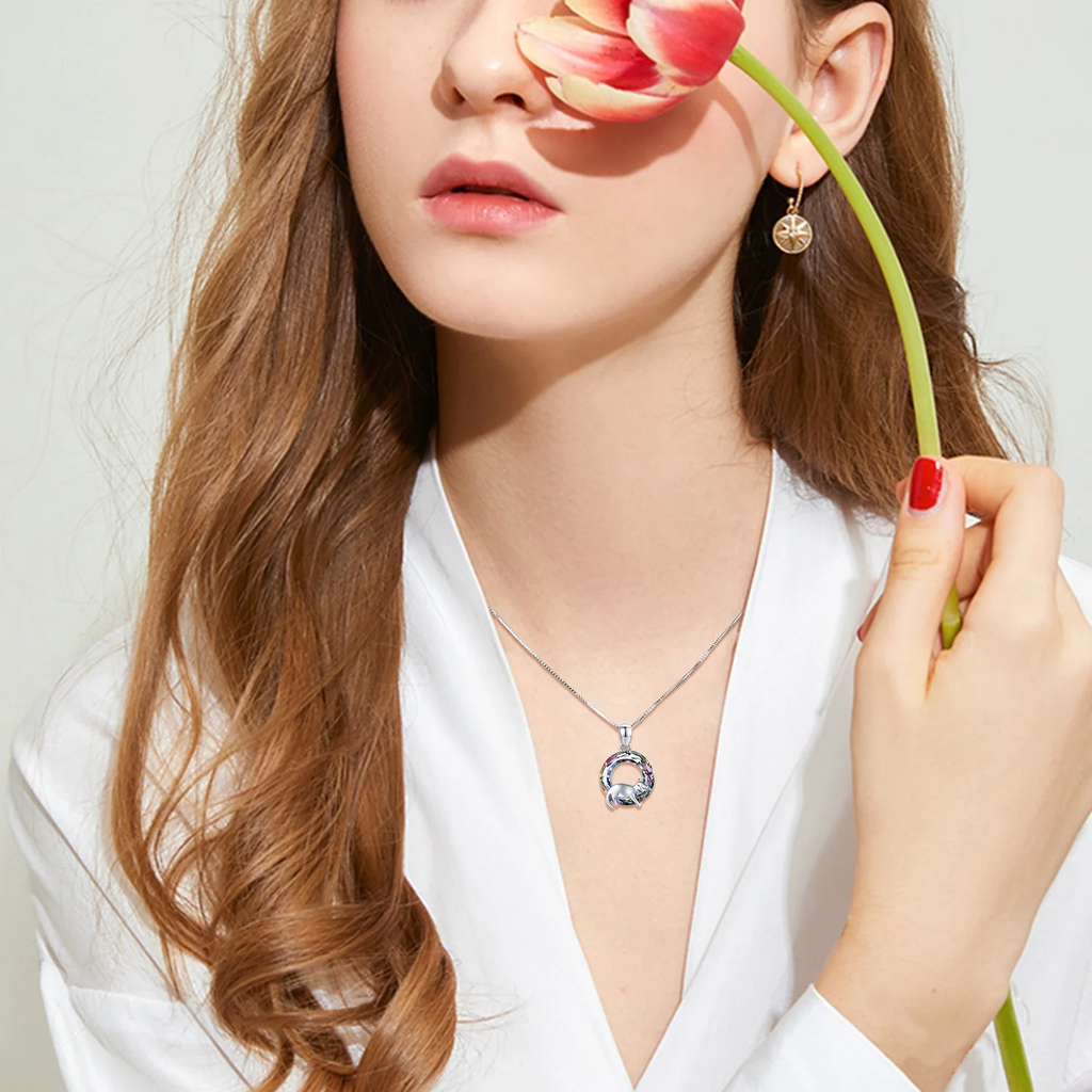Cat Crystal Necklace – 925 Sterling Silver with Sparkling Stone