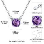 Dainty Cat Birthstone Necklace – Sterling Silver Valentine's Gift