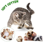 12 Pieces Cat Pom Pom Balls Toys Large Fuzzy Cat Ball Artificial Large Plush Ball for Cats Pets Interactive Playing Indoor(Pink,Leopard)