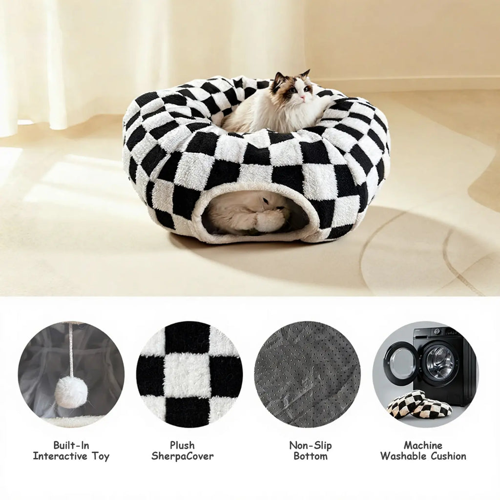 Mizusu Cat Tunnel Bed - 2-in-1 Play & Sleep Hideaway for Cats