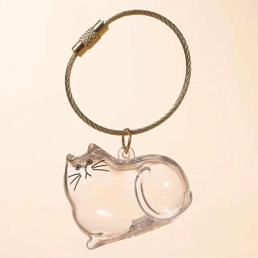Cat Fur Memorial Pendant Charm — Curled-Tail Cat