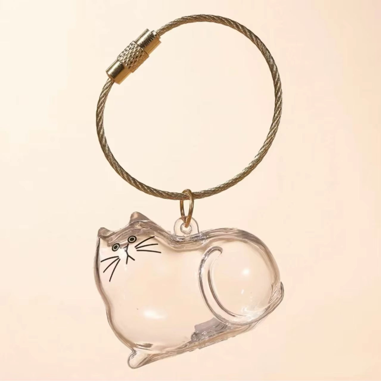 Cat Fur Memorial Pendant Charm — Curled-Tail Cat