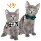 2 Pack Small Fish Cat Collars with Bow Tie and Bell,Personalized Breakaway Kitten Collar for Girl Boy Cats,Adjustable 7-12Inch,Cute for Kitty Kitten Adult Cats,Pet Supplies,Stuff,Accessories