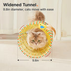 Potaroma Spiral Cat Tunnel - Collapsible Spring Toy with Feather & Bell