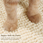 Cat Litter Mat Softgrip Litter Trapping Mat, Muddy Litterbox Rug for Indoor & Floor, Machine Washable Easy Clean Soft Microfiber for Cat, 35"× 25", Beige