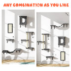 [Dealsforyoudays] 5-Piece Wall Mounted Cat Climbing Set – Soft House, Cat Scratching Board, Cat Tree, Cat Hammock & Cat Juamping Platform,Summervibes