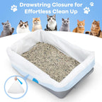 Cat Litter Bags - Heavy-Duty Drawstring Liners for Automatic/Self-Cleaning Litter Boxes, High Durability, Easy to Use, 40 Pcs, 25In*16.5In#Summervibes #Petlovers