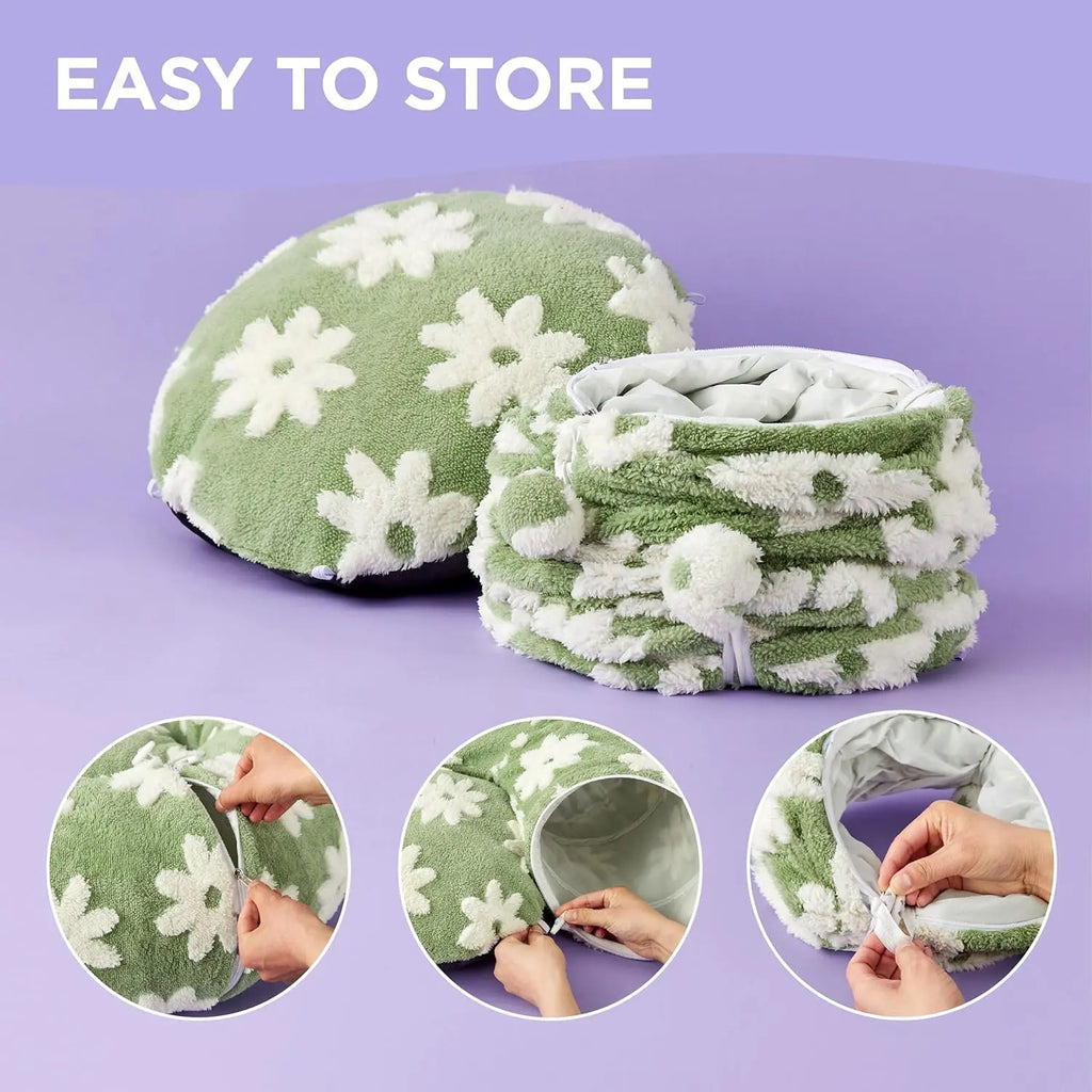 Lesure Cat Tunnel Bed for Indoor Cats - Soft&Cozy Cute Cat Donut Tunnel with Washable Circle Cushion, round Pet Play Tunnel Toy for Kitten/Puppy/Rabbit, Peekaboo Cave Toy, Cool Cat Stuff