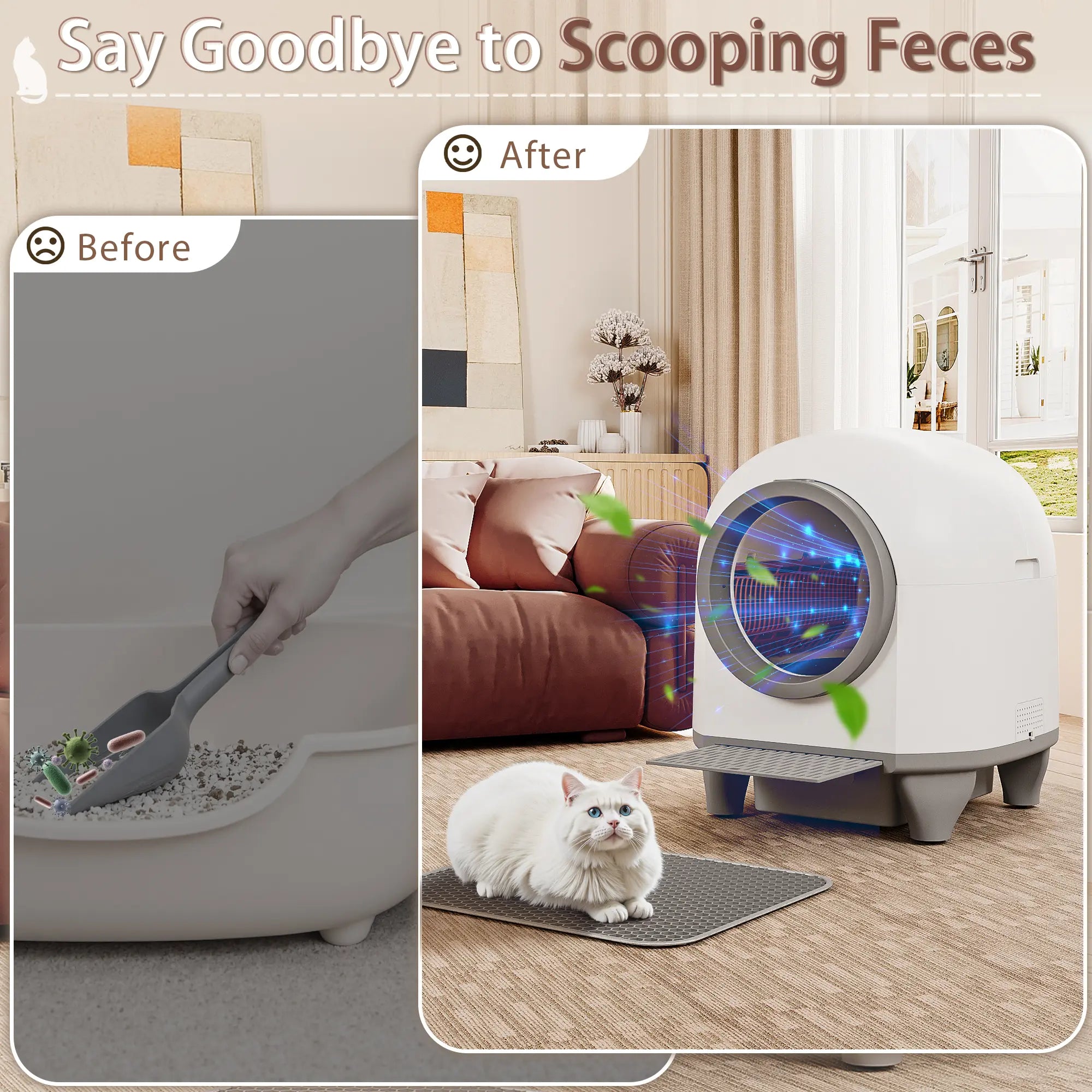 Warcat Smart Low-Noise Auto-Cleaning Litter Box 90L Self Cleaning Cat Litter Box App-Controlled via 2.4G Wifi with Smart Sensors, Safety Protection, Easy Maintenance, Easy Setup & Clean #Tiktokshopstockup#Tiktokshopmothersday#Summervibes#Petlovers