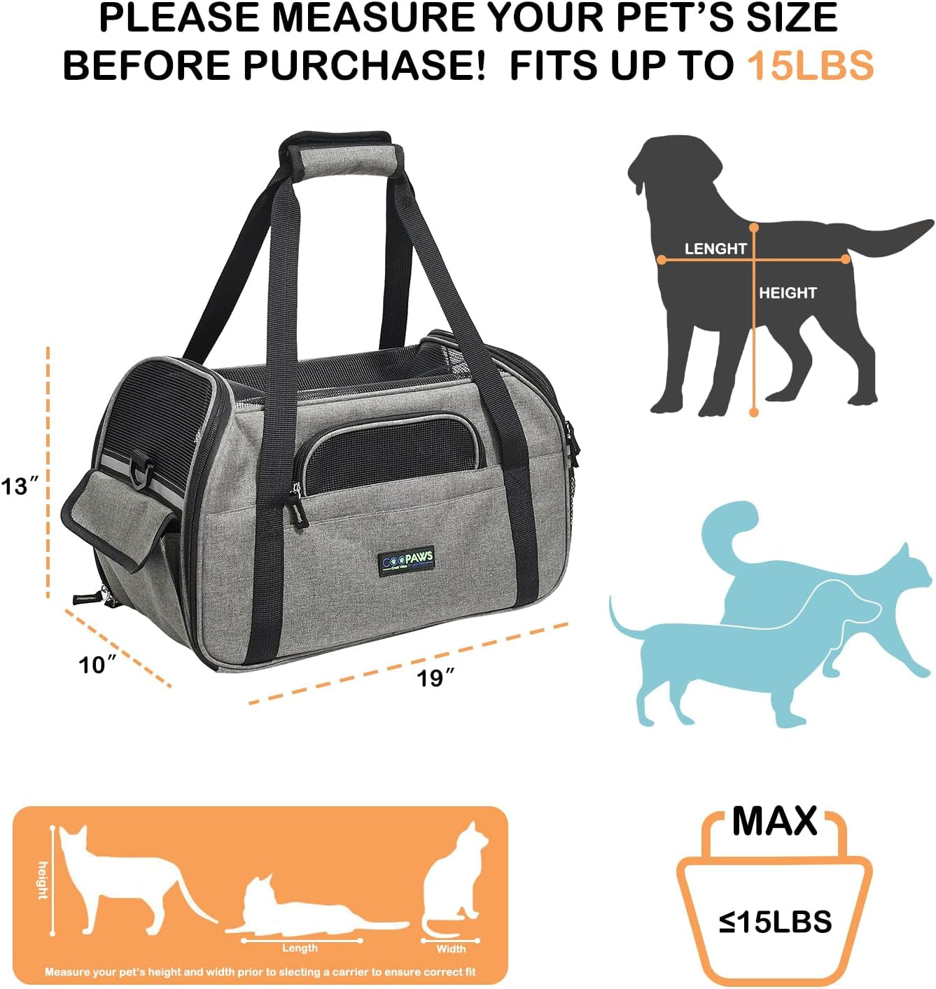 Pink Cat Carrier - Soft-Sided Travel Bag for Cats & Kittens (Up to 15 lbs)