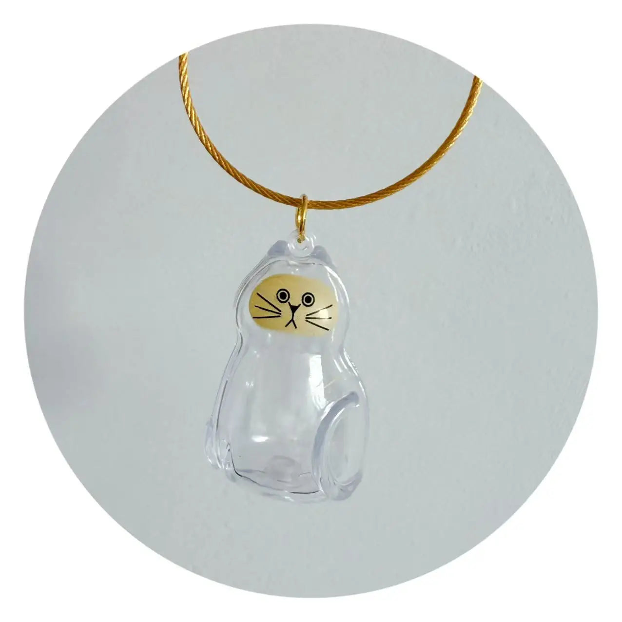 Cat Fur Memorial Pendant Charm — Sitting Cat