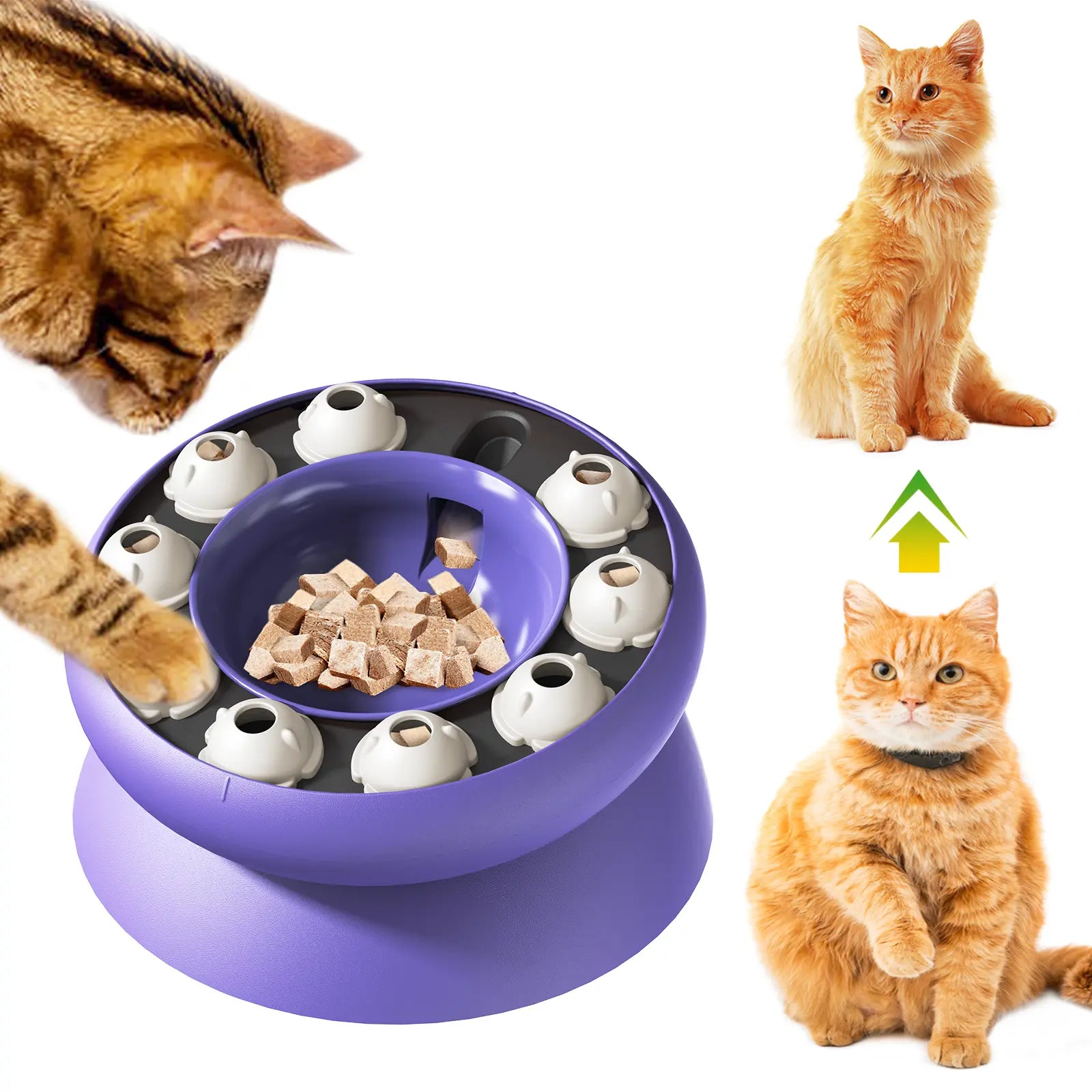 KADTC Cat Puzzle Toy for Cats Indoor, Slow Feeder Bowl for Fast Eaters, Interactive Kitten Enrichment Toy