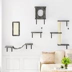[Dealsforyoudays] 5-Piece Wall Mounted Cat Climbing Set – Soft House, Cat Scratching Board, Cat Tree, Cat Hammock & Cat Juamping Platform,Summervibes