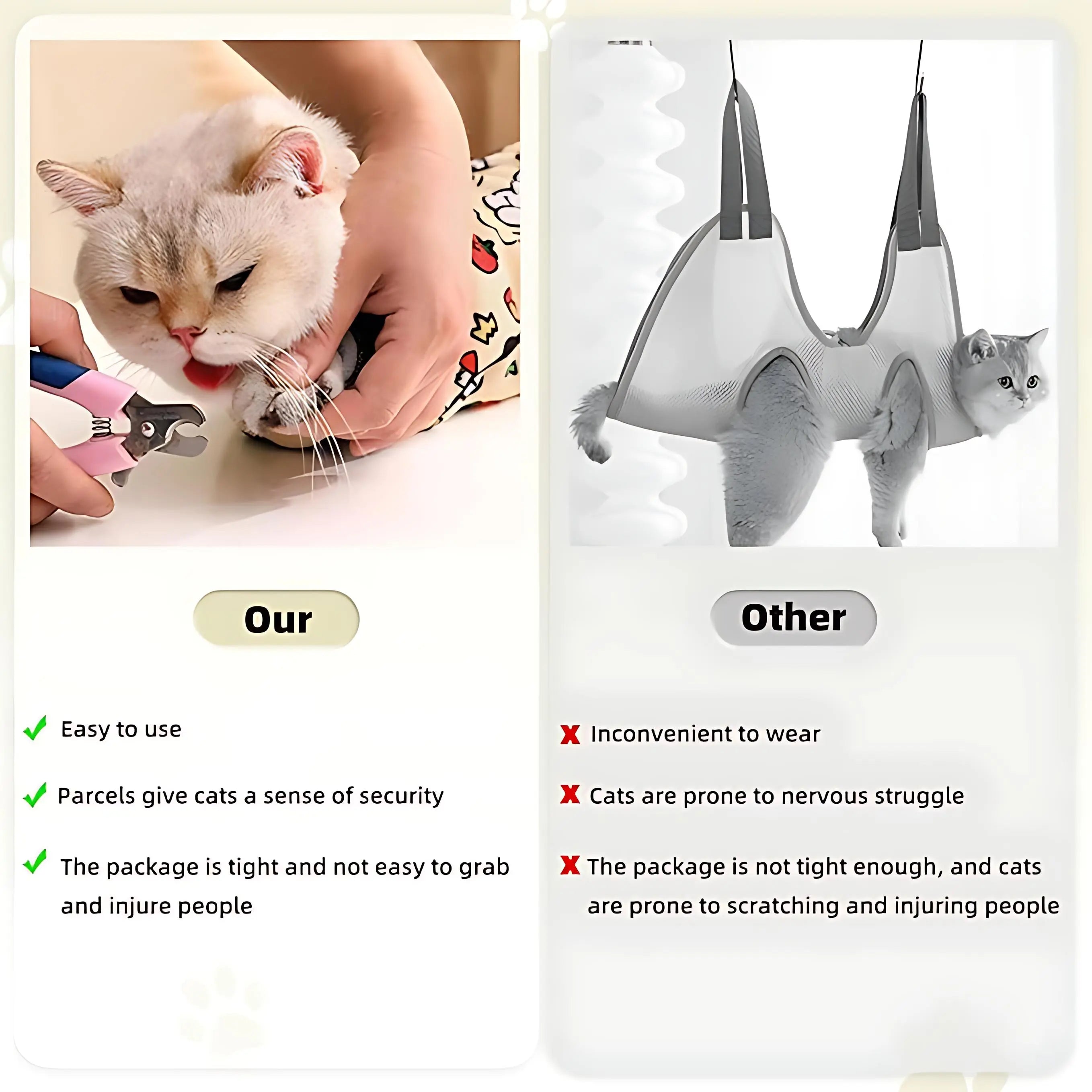 Supetspaw Reusable Cat Grooming Wrap – Washable Self-Adhesive Anti-Scratch Restraint Wrapfor Stress-Free Nail Clipping, Face Cleaning, Medication ， Multifunctional Care& More | Also Great for Makeup or Camera Travel Storage Calming