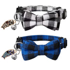 2 Pack Small Fish Cat Collars with Bow Tie and Bell,Personalized Breakaway Kitten Collar for Girl Boy Cats,Adjustable 7-12Inch,Cute for Kitty Kitten Adult Cats,Pet Supplies,Stuff,Accessories