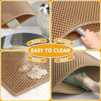 Cat Litter Mat Double Layer Waterproof Urine Proof Trapping Mat 1 Pack (30''X24'', Brown)