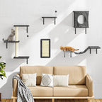 [Dealsforyoudays] 5-Piece Wall Mounted Cat Climbing Set – Soft House, Cat Scratching Board, Cat Tree, Cat Hammock & Cat Juamping Platform,Summervibes