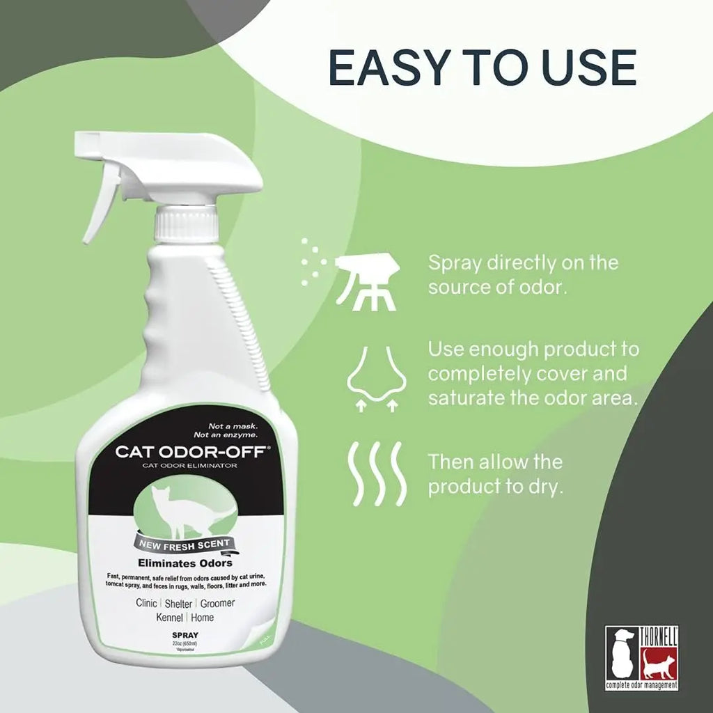 Cat Odor-Off Concentrate Pet Smell Odor Eliminator Bundle – Cat Odor Eliminator Concentrate for Pet Urine, Fresh or Original Scent - Odor Remover